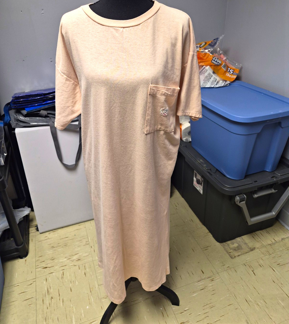 Sergio Valente Light Peach Midi Pocket T-Shirt Dress